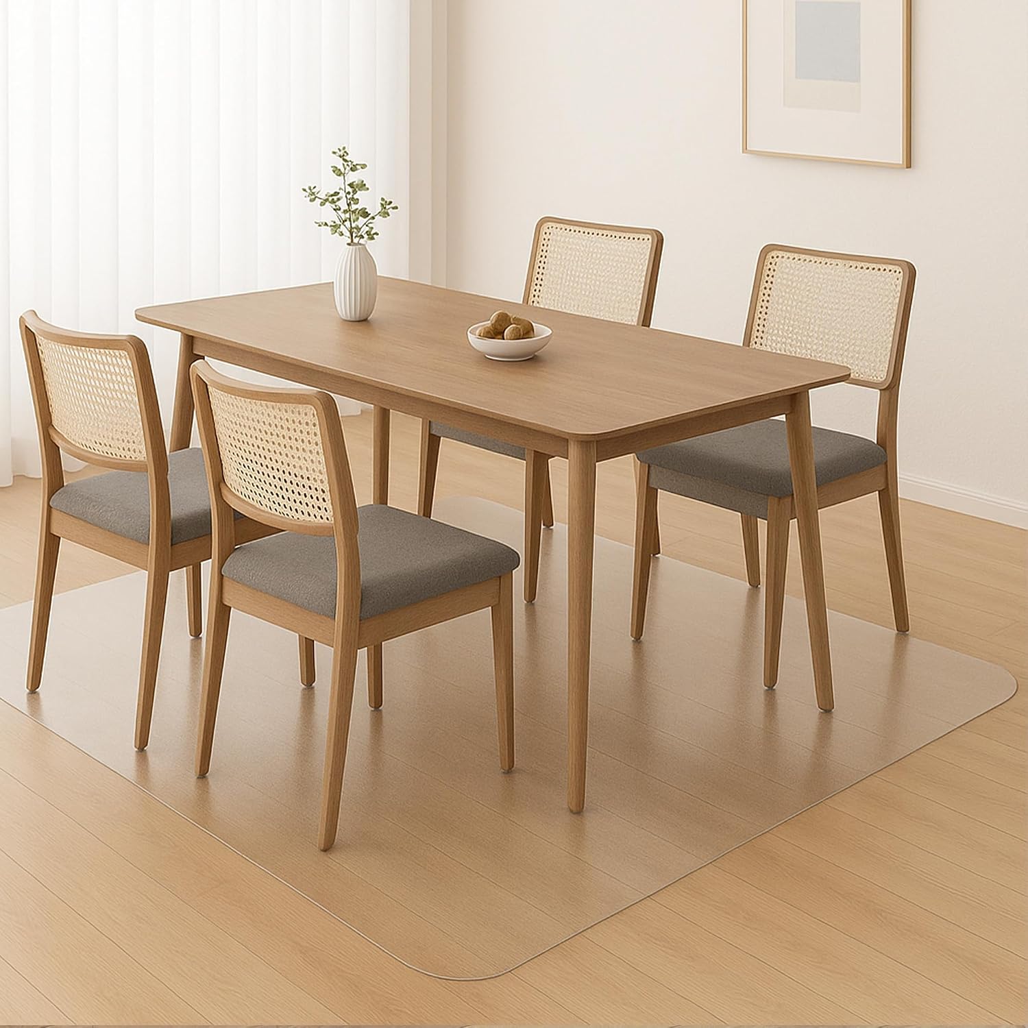 DIHACOZ ダイニングマット 【フローリング保護】 透明 180×240cm 薄型1mm 抗菌 防カビ 防臭 SGS認証 椅子の出し入れスムーズ 滑り止め 耐熱 床暖房対応 お手入れ簡単 フローリング保護 クリア